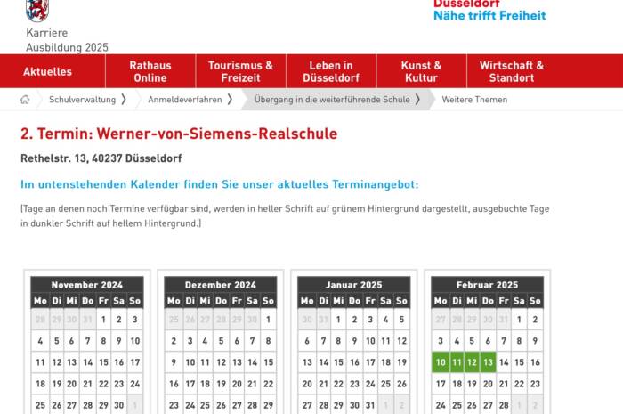 Anmeldung neue Klasse 5